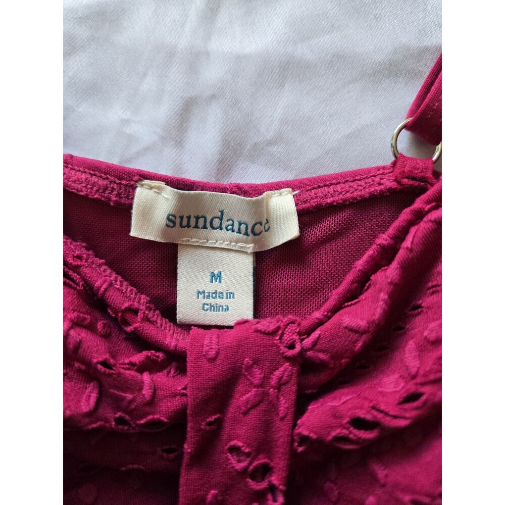 Sundance Seas The Day One Piece Swimsuit MED Fushia Magenta Eyelet Bathing Suit - Picture 3 of 7